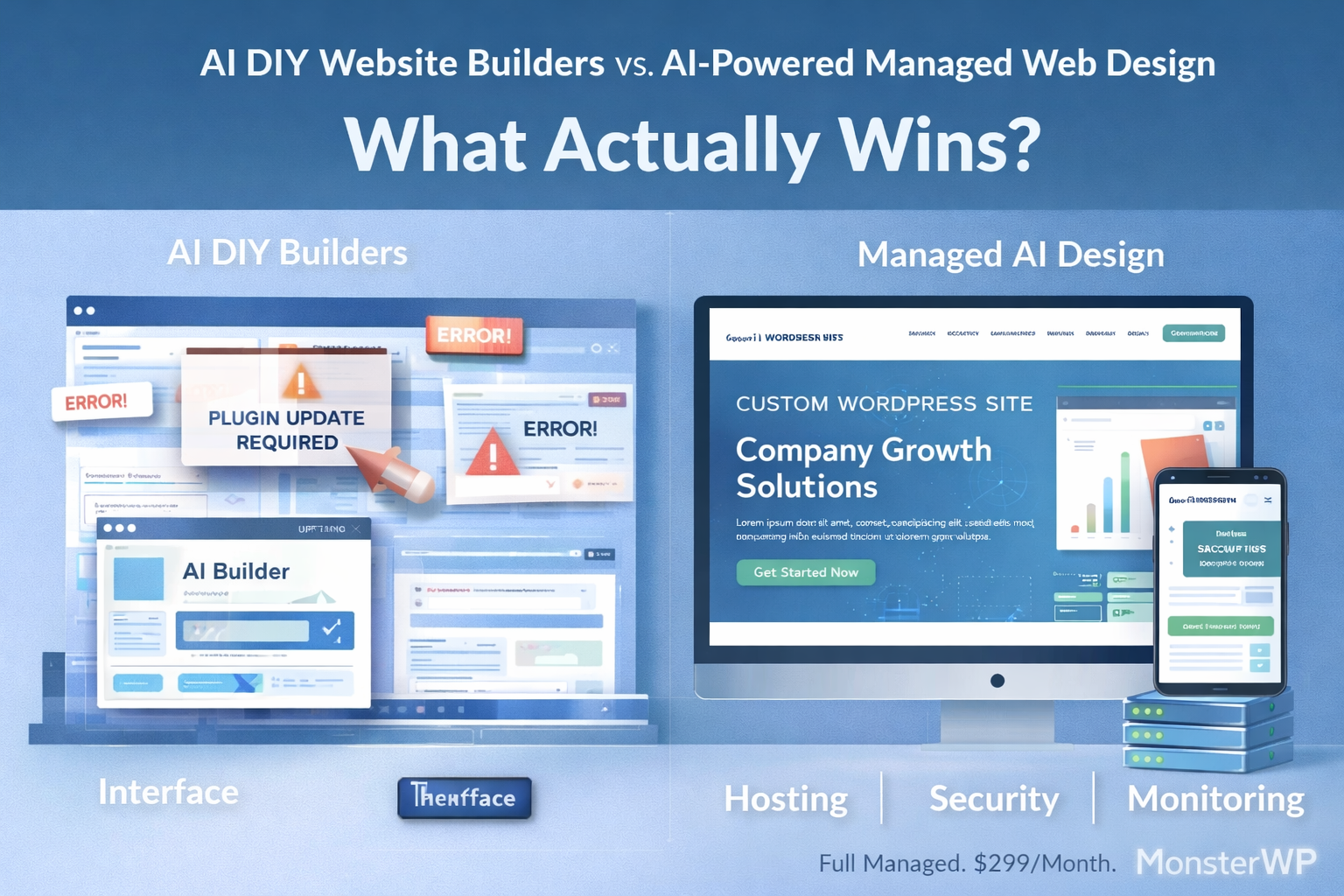 AI DIY Website Builders vs. AI-Powered Managed Web Design: What Actually Wins?