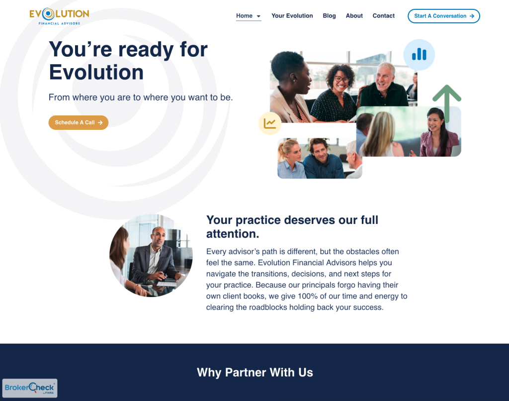 Evolution Financial Advisors Website Rebuild