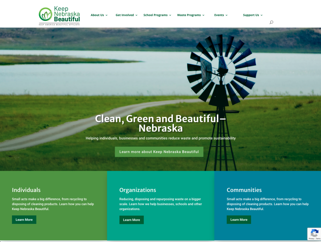Keep Nebraska Beautiful Website Redesign | Nonprofit Outreach Platform