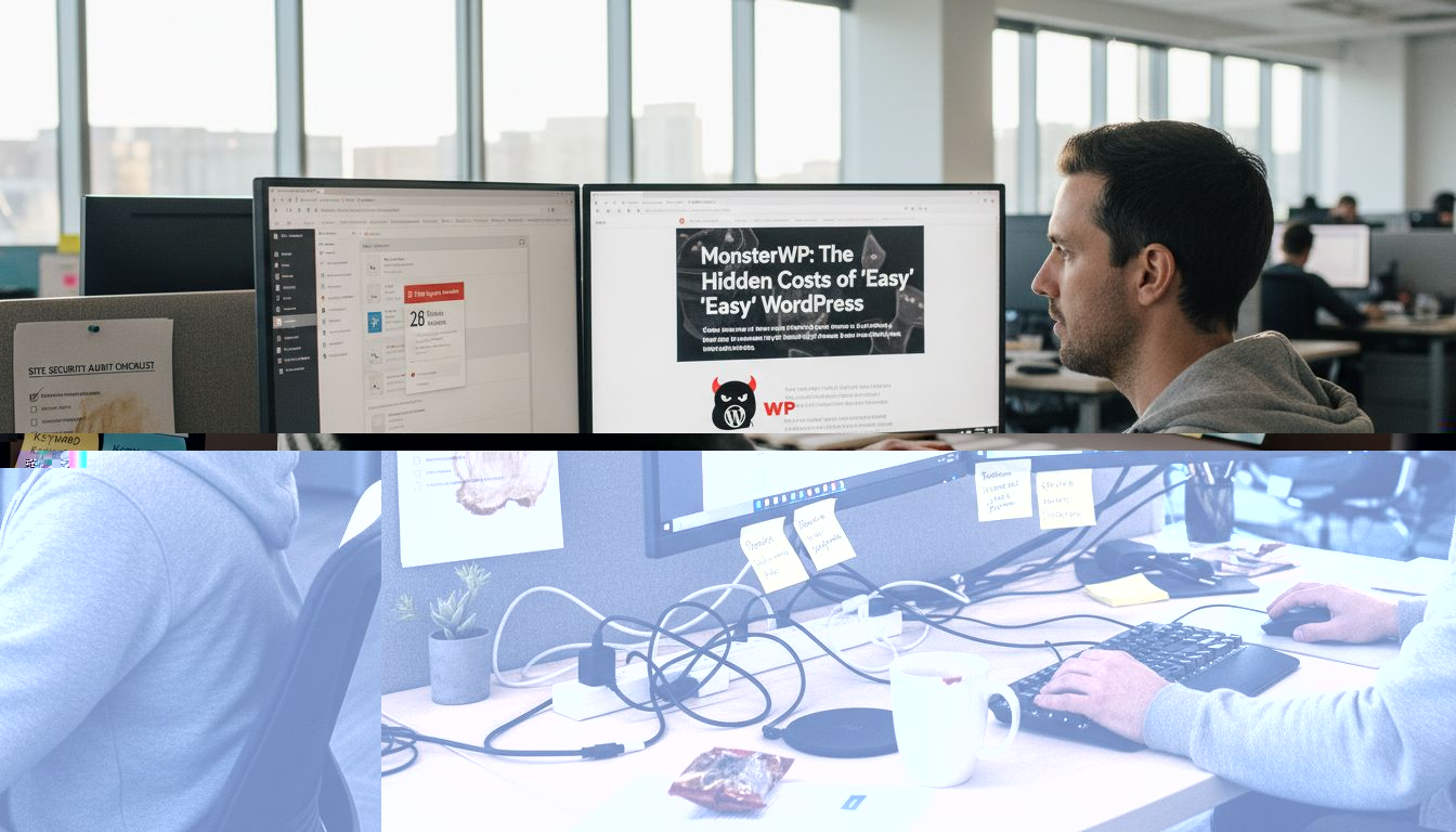 IT specialist monitoring WordPress site updates
