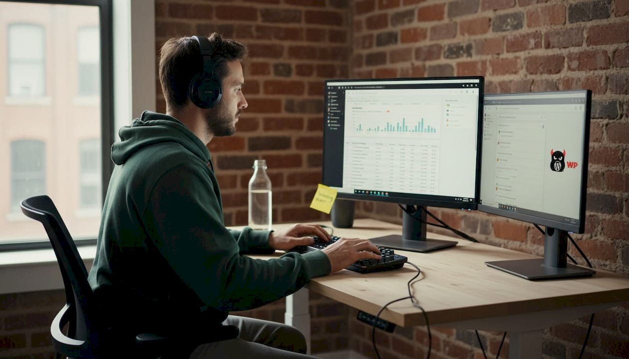 Web developer working on technical SEO audit