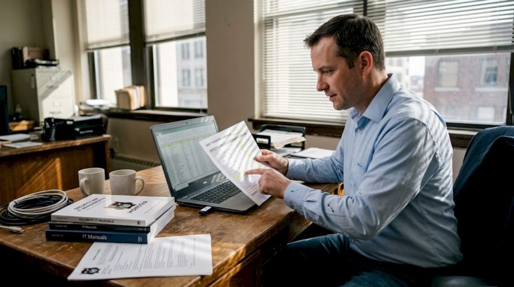 IT consultant conducting website security audit