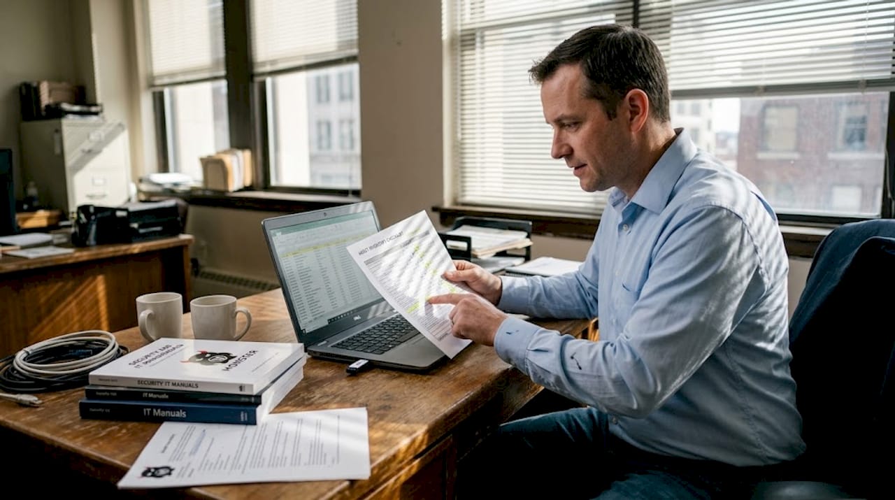 IT consultant conducting website security audit