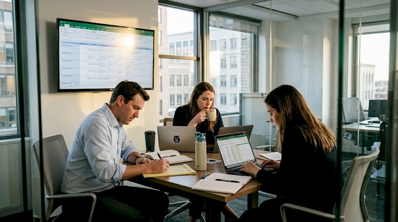 Team meeting brainstorming content strategy