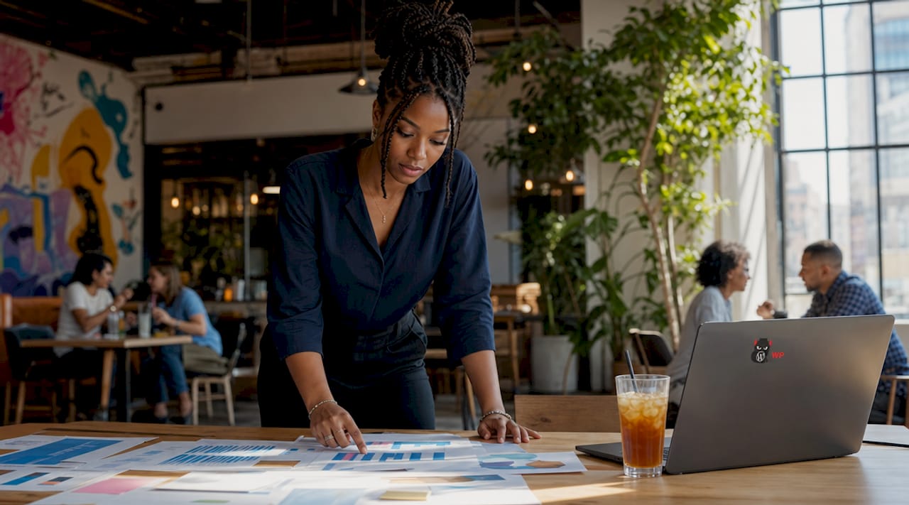 Marketing manager working on digital strategy